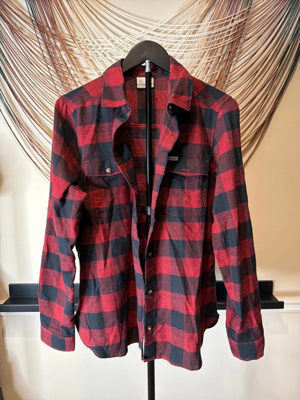 Columbia, red and black plaid flannel shirt EUC M 3031